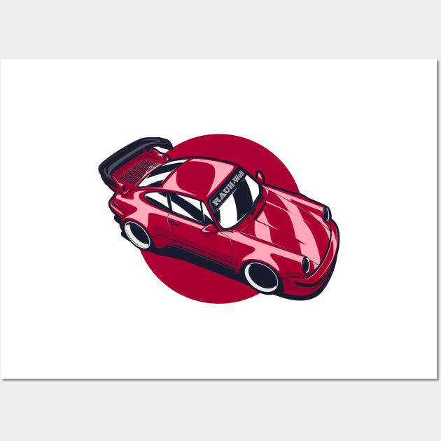 Red 911 Rauh Welt RWB Tuner Wall Art by KaroCars